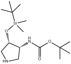 tert-butyl N-[(3R,4S)-4-[(tert-butyldimethylsilyl)oxy]pyrrolidin-3-yl]carbamate, 267234-20-8, 结构式
