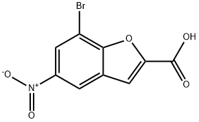 7-bromo-5-nitrobenzofuran-2-carboxylic acid, 286836-15-5, 结构式