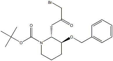 tert-butyl (2R,3S)-3-(benzyloxy)-2-(3-bromo-2-oxopropyl)piperidine-1-carboxylate Structure