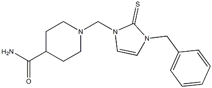 1-[(3-benzyl-2-thioxo-2,3-dihydro-1H-imidazol-1-yl)methyl]piperidine-4-carboxamide Struktur