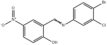 2-{[(4-bromo-3-chlorophenyl)imino]methyl}-4-nitrophenol,303216-67-3,结构式