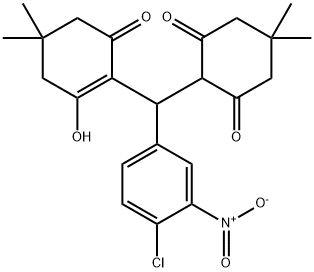 2-[(4-chloro-3-nitrophenyl)(2-hydroxy-4,4-dimethyl-6-oxo-1-cyclohexen-1-yl)methyl]-5,5-dimethyl-1,3-cyclohexanedione 结构式