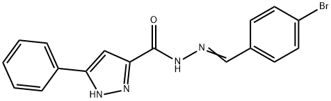 N'-(4-bromobenzylidene)-3-phenyl-1H-pyrazole-5-carbohydrazide 化学構造式