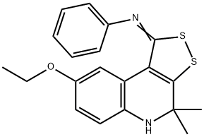 N-(8-ethoxy-4,4-dimethyl-4,5-dihydro-1H-[1,2]dithiolo[3,4-c]quinolin-1-ylidene)-N-phenylamine Structure