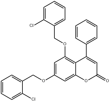 5,7-bis[(2-chlorobenzyl)oxy]-4-phenyl-2H-chromen-2-one Structure