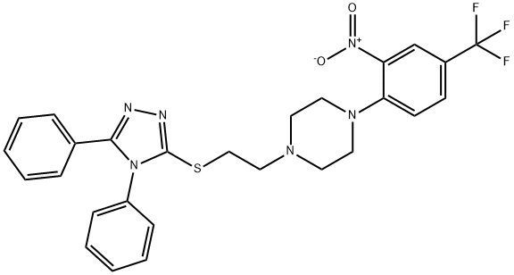 1-{2-[(4,5-diphenyl-4H-1,2,4-triazol-3-yl)sulfanyl]ethyl}-4-[2-nitro-4-(trifluoromethyl)phenyl]piperazine|