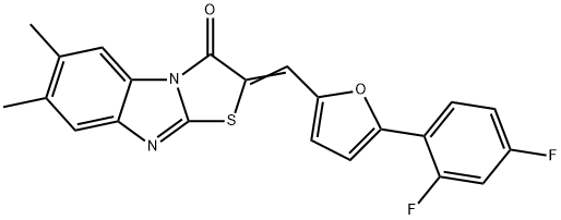 2-{[5-(2,4-difluorophenyl)-2-furyl]methylene}-6,7-dimethyl[1,3]thiazolo[3,2-a]benzimidazol-3(2H)-one Structure