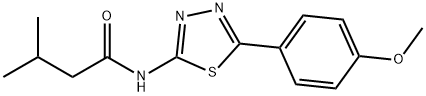 N-[5-(4-methoxyphenyl)-1,3,4-thiadiazol-2-yl]-3-methylbutanamide 化学構造式