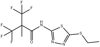 N-[5-(ethylsulfanyl)-1,3,4-thiadiazol-2-yl]-3,3,3-trifluoro-2-methyl-2-(trifluoromethyl)propanamide Struktur