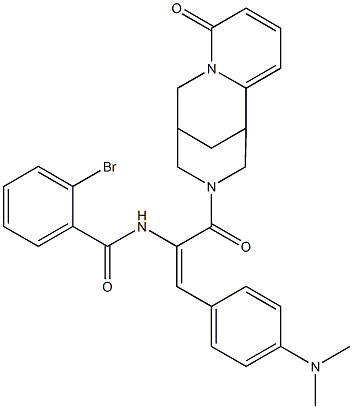 2-bromo-N-{2-[4-(dimethylamino)phenyl]-1-[(6-oxo-7,11-diazatricyclo[7.3.1.0~2,7~]trideca-2,4-dien-11-yl)carbonyl]vinyl}benzamide Structure