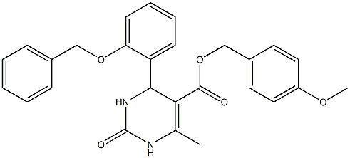 4-methoxybenzyl 4-[2-(benzyloxy)phenyl]-6-methyl-2-oxo-1,2,3,4-tetrahydro-5-pyrimidinecarboxylate Structure