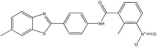 3-nitro-2-methyl-N-[4-(6-methyl-1,3-benzothiazol-2-yl)phenyl]benzamide,314054-16-5,结构式