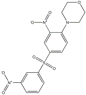 4-[2-nitro-4-({3-nitrophenyl}sulfonyl)phenyl]morpholine 化学構造式