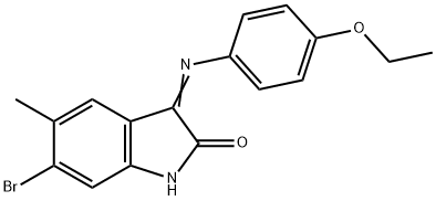 6-bromo-3-[(4-ethoxyphenyl)imino]-5-methyl-1,3-dihydro-2H-indol-2-one,314282-50-3,结构式