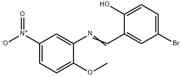 4-bromo-2-{[(2-methoxy-5-nitrophenyl)imino]methyl}phenol,314285-12-6,结构式