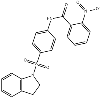 N-[4-(2,3-dihydro-1H-indol-1-ylsulfonyl)phenyl]-2-nitrobenzamide 结构式