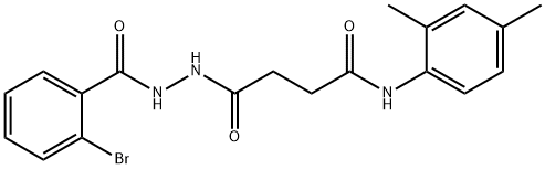 4-[2-(2-bromobenzoyl)hydrazino]-N-(2,4-dimethylphenyl)-4-oxobutanamide 化学構造式