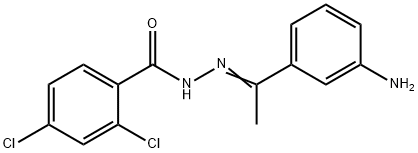 N'-[(E)-1-(3-aminophenyl)ethylidene]-2,4-dichlorobenzohydrazide 结构式