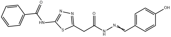 N-(5-{2-[2-(4-hydroxybenzylidene)hydrazino]-2-oxoethyl}-1,3,4-thiadiazol-2-yl)benzamide|