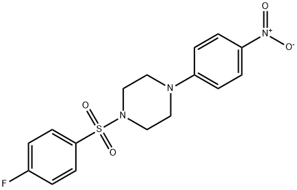 1-[(4-fluorophenyl)sulfonyl]-4-{4-nitrophenyl}piperazine Struktur
