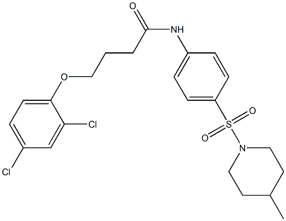 4-(2,4-dichlorophenoxy)-N-{4-[(4-methyl-1-piperidinyl)sulfonyl]phenyl}butanamide Struktur