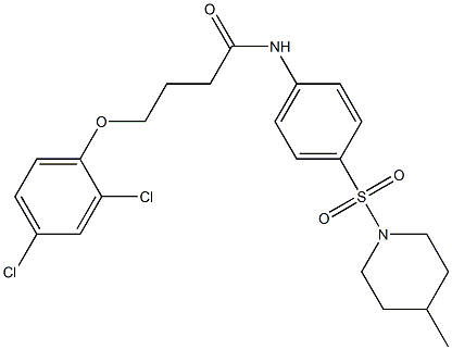 4-(2,4-dichlorophenoxy)-N-{4-[(4-methyl-1-piperidinyl)sulfonyl]phenyl}butanamide Structure