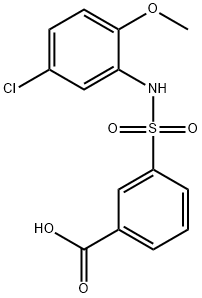 3-[(5-氯-2-甲氧苯基)氨磺酰]苯甲酸 结构式