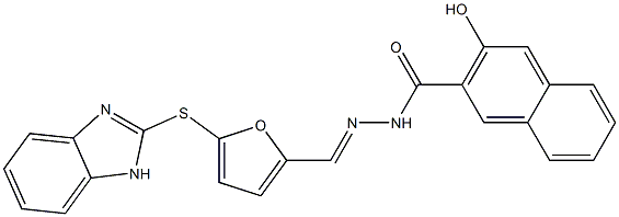 N'-{[5-(1H-benzimidazol-2-ylsulfanyl)-2-furyl]methylene}-3-hydroxy-2-naphthohydrazide Structure