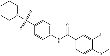 3-iodo-4-methoxy-N-[4-(1-piperidinylsulfonyl)phenyl]benzamide,328025-35-0,结构式