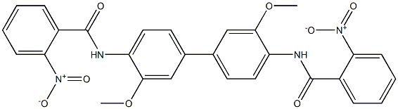 2-nitro-N-[4'-({2-nitrobenzoyl}amino)-3,3'-dimethoxy[1,1'-biphenyl]-4-yl]benzamide Structure