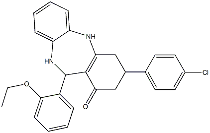 3-(4-chlorophenyl)-11-(2-ethoxyphenyl)-2,3,4,5,10,11-hexahydro-1H-dibenzo[b,e][1,4]diazepin-1-one Structure