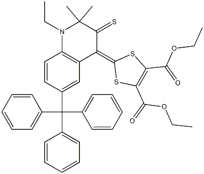 330561-27-8 diethyl 2-(1-ethyl-2,2-dimethyl-3-thioxo-6-trityl-2,3-dihydro-4(1H)-quinolinylidene)-1,3-dithiole-4,5-dicarboxylate