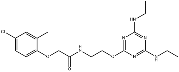 N-(2-{[4,6-bis(ethylamino)-1,3,5-triazin-2-yl]oxy}ethyl)-2-(4-chloro-2-methylphenoxy)acetamide Structure