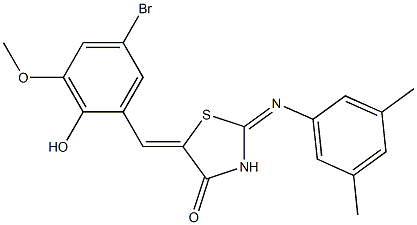 5-(5-bromo-2-hydroxy-3-methoxybenzylidene)-2-[(3,5-dimethylphenyl)imino]-1,3-thiazolidin-4-one Structure