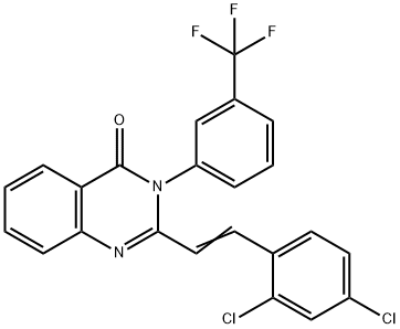 2-[2-(2,4-dichlorophenyl)vinyl]-3-[3-(trifluoromethyl)phenyl]-4(3H)-quinazolinone,331261-54-2,结构式