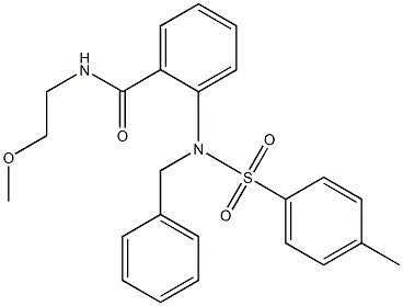 2-{benzyl[(4-methylphenyl)sulfonyl]amino}-N-(2-methoxyethyl)benzamide 化学構造式