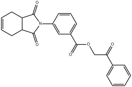 2-oxo-2-phenylethyl 3-(1,3-dioxo-1,3,3a,4,7,7a-hexahydro-2H-isoindol-2-yl)benzoate 化学構造式