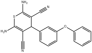 2,6-diamino-4-(3-phenoxyphenyl)-4H-thiopyran-3,5-dicarbonitrile,331979-22-7,结构式