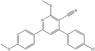4-(4-chlorophenyl)-6-(4-methoxyphenyl)-2-(methylsulfanyl)nicotinonitrile,332377-89-6,结构式