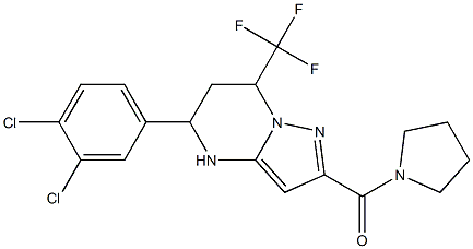 5-(3,4-dichlorophenyl)-2-(1-pyrrolidinylcarbonyl)-7-(trifluoromethyl)-4,5,6,7-tetrahydropyrazolo[1,5-a]pyrimidine Structure