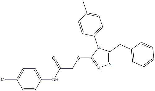 2-{[5-benzyl-4-(4-methylphenyl)-4H-1,2,4-triazol-3-yl]sulfanyl}-N-(4-chlorophenyl)acetamide Struktur