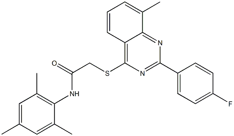 332936-08-0 2-{[2-(4-fluorophenyl)-8-methyl-4-quinazolinyl]sulfanyl}-N-mesitylacetamide