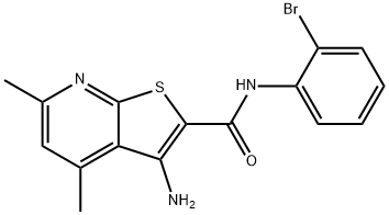 3-amino-N-(2-bromophenyl)-4,6-dimethylthieno[2,3-b]pyridine-2-carboxamide,332950-04-6,结构式