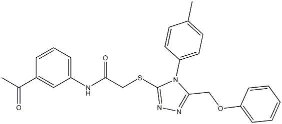 N-(3-acetylphenyl)-2-{[4-(4-methylphenyl)-5-(phenoxymethyl)-4H-1,2,4-triazol-3-yl]sulfanyl}acetamide,333322-68-2,结构式
