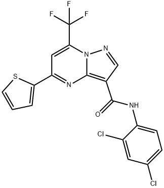 N-(2,4-dichlorophenyl)-5-(2-thienyl)-7-(trifluoromethyl)pyrazolo[1,5-a]pyrimidine-3-carboxamide,333762-08-6,结构式