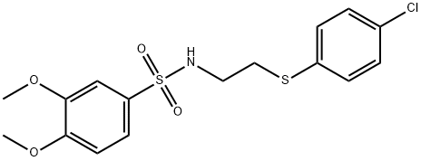 N-{2-[(4-chlorophenyl)sulfanyl]ethyl}-3,4-dimethoxybenzenesulfonamide Struktur