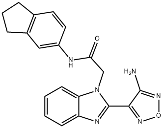 2-[2-(4-amino-1,2,5-oxadiazol-3-yl)-1H-benzimidazol-1-yl]-N-(2,3-dihydro-1H-inden-5-yl)acetamide,335209-14-8,结构式