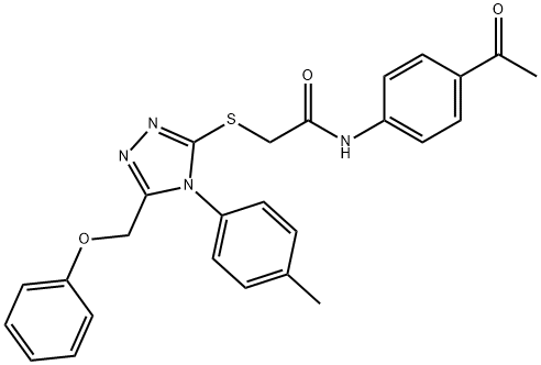 N-(4-acetylphenyl)-2-{[4-(4-methylphenyl)-5-(phenoxymethyl)-4H-1,2,4-triazol-3-yl]sulfanyl}acetamide Structure