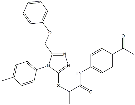 N-(4-acetylphenyl)-2-{[4-(4-methylphenyl)-5-(phenoxymethyl)-4H-1,2,4-triazol-3-yl]sulfanyl}propanamide Struktur