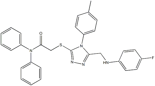 2-{[5-[(4-fluoroanilino)methyl]-4-(4-methylphenyl)-4H-1,2,4-triazol-3-yl]sulfanyl}-N,N-diphenylacetamide,335400-90-3,结构式